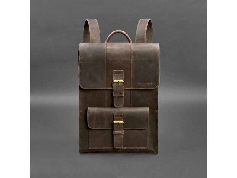 Кожаный рюкзак Brit темно-коричневый Crazy Horse, фото 6