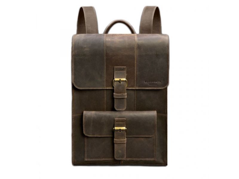 Кожаный рюкзак Brit темно-коричневый Crazy Horse, фото 7