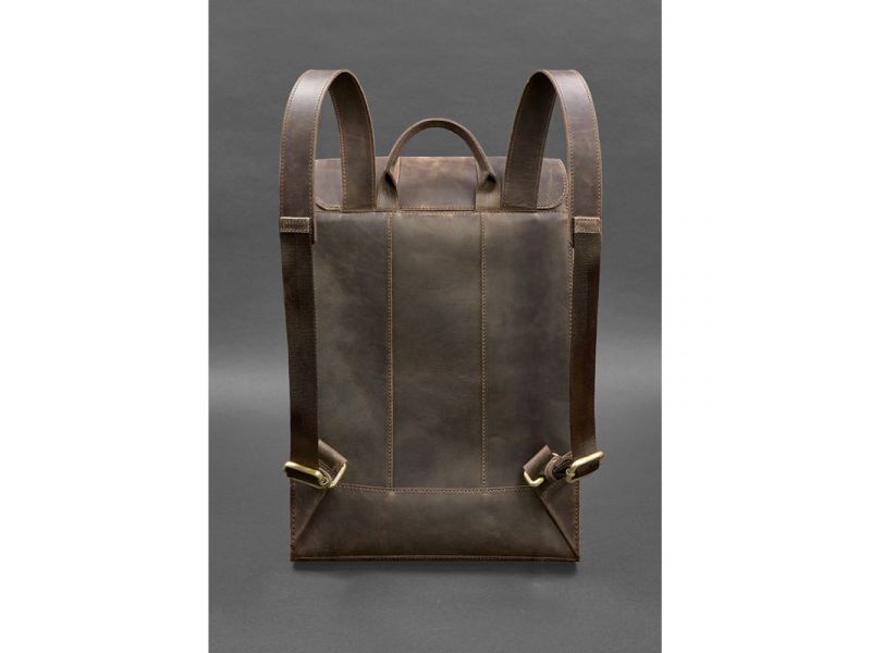 Кожаный рюкзак Brit темно-коричневый Crazy Horse, фото 3