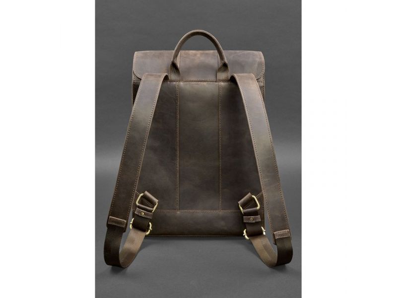 Кожаный рюкзак Brit темно-коричневый Crazy Horse, фото 4