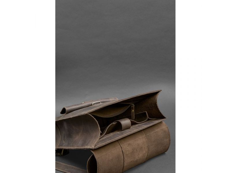 Кожаный рюкзак Brit темно-коричневый Crazy Horse, фото 5