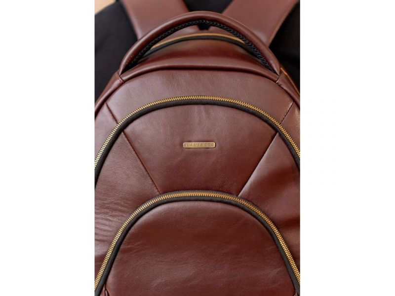 Кожаный рюкзак бордовый краст, фото 10