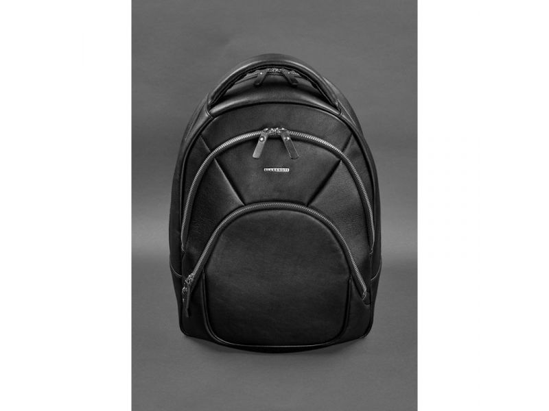 Кожаный рюкзак черный краст, фото 1