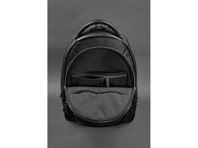 Кожаный рюкзак черный краст, фото 2