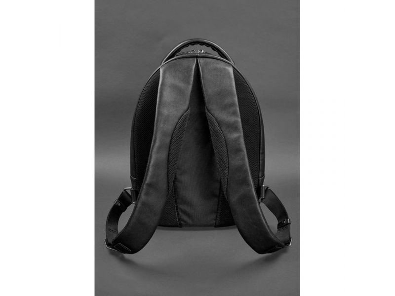 Кожаный рюкзак черный краст, фото 4