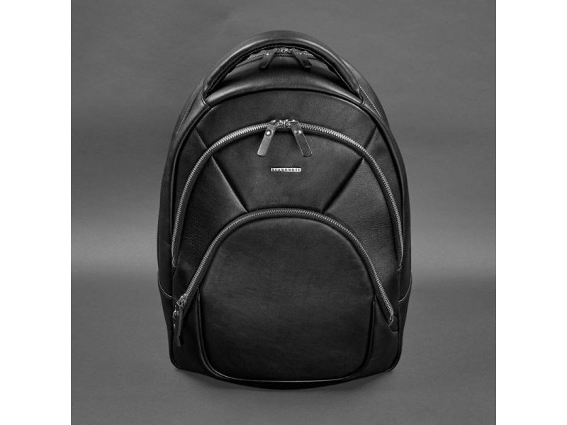 Кожаный рюкзак черный краст, фото 7