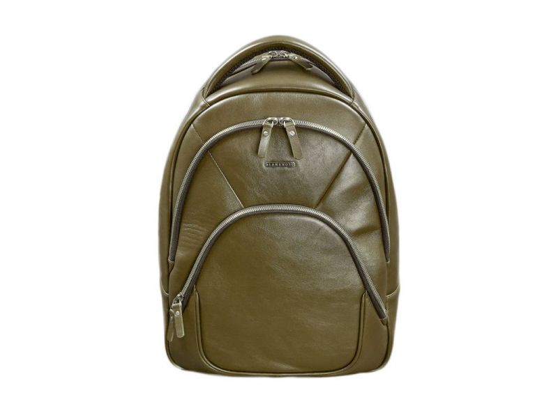 Кожаный рюкзак оливковый краст, фото 8