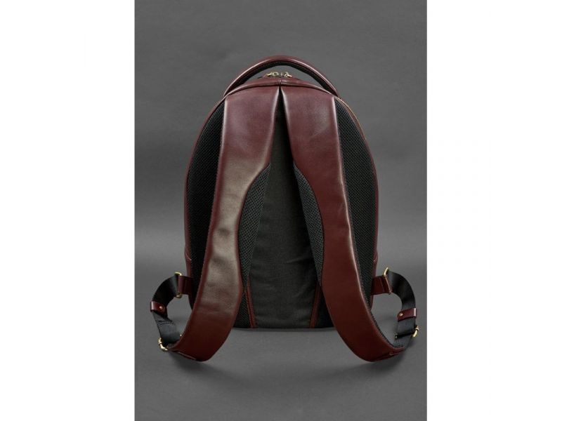Кожаный рюкзак бордовый краст, фото 5