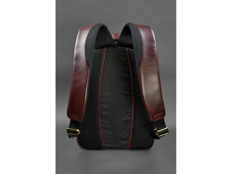Кожаный рюкзак бордовый краст, фото 6