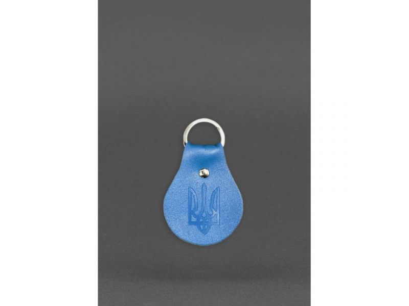 Кожаный брелок Патриотический сине-желтый, фото 1