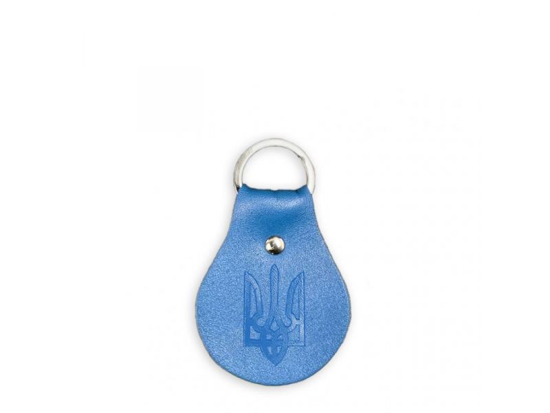 Кожаный брелок Патриотический сине-желтый, фото 4