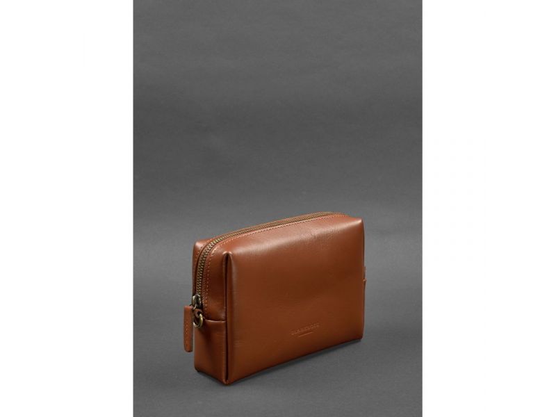 Кожаная косметичка-несессер 3.0 Светло-коричневый Краст, фото 3