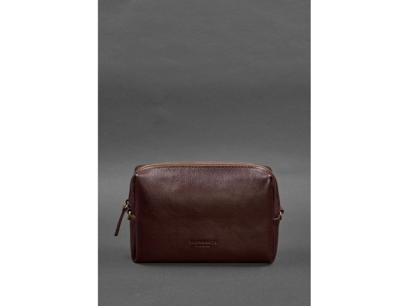 Кожаная косметичка-несессер 3.0 Бордовый Краст, фото 1