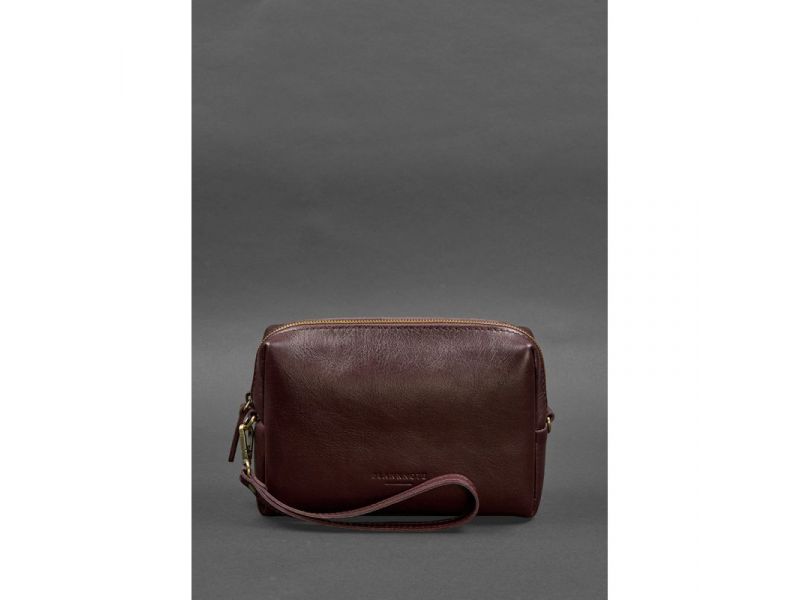 Кожаная косметичка-несессер 3.0 Бордовый Краст, фото 2