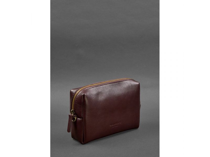 Кожаная косметичка-несессер 3.0 Бордовый Краст, фото 3