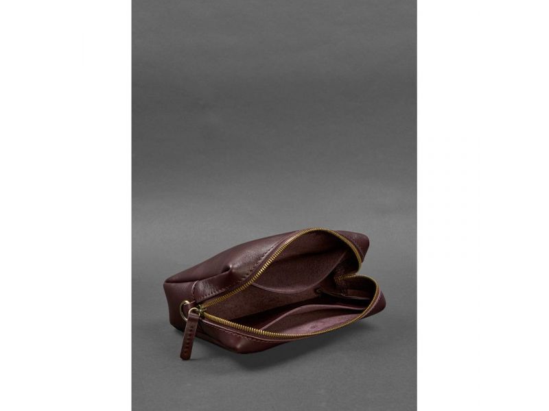 Кожаная косметичка-несессер 3.0 Бордовый Краст, фото 4