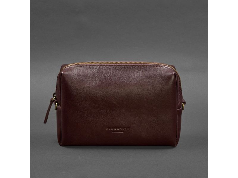 Кожаная косметичка-несессер 3.0 Бордовый Краст, фото 5