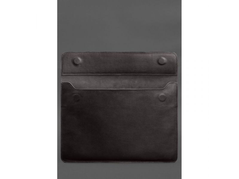 Кожаный чехол-конверт на магнитах для MacBook 15 дюйм Темно-коричневый краст, фото 3