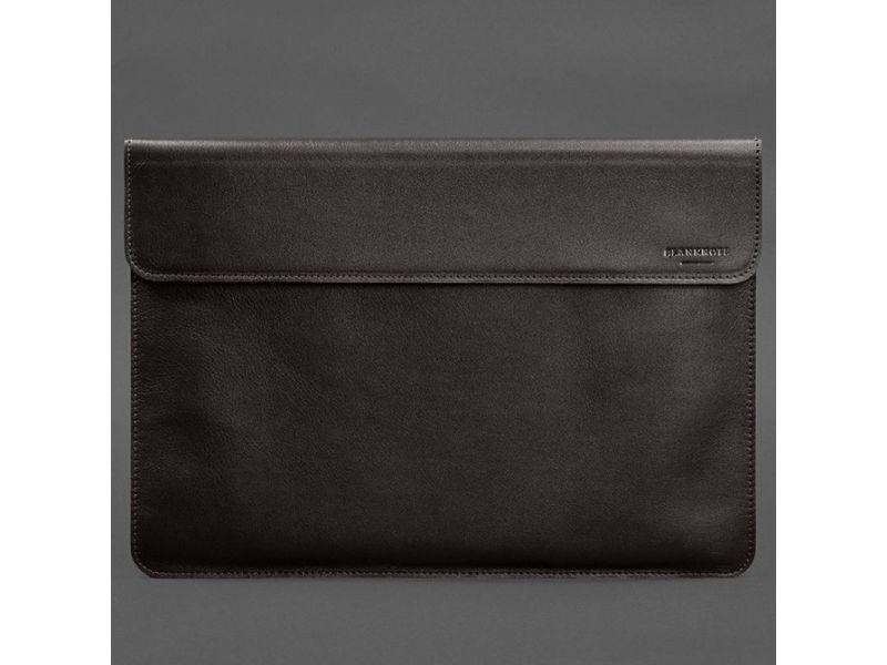 Кожаный чехол-конверт на магнитах для MacBook 15 дюйм Темно-коричневый краст, фото 4