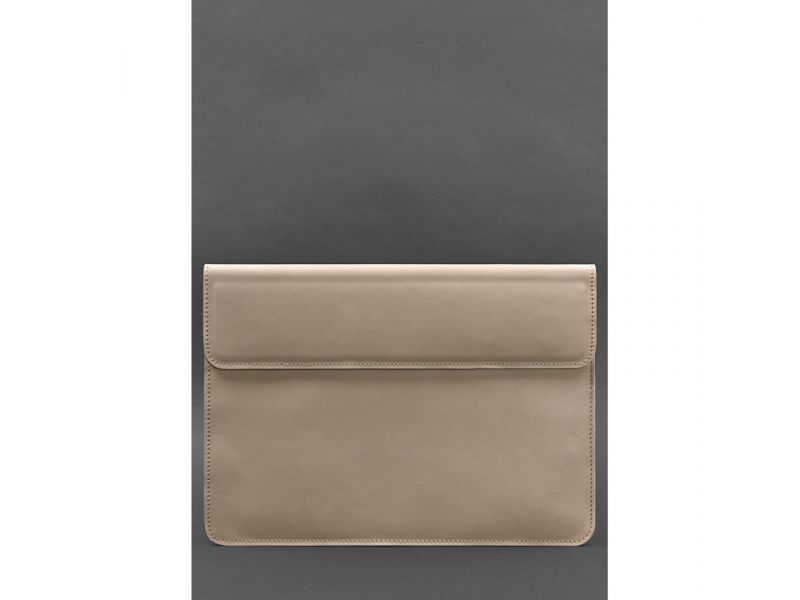 Кожаный чехол-конверт на магнитах для MacBook 15 дюйм Светло-бежевый, фото 1