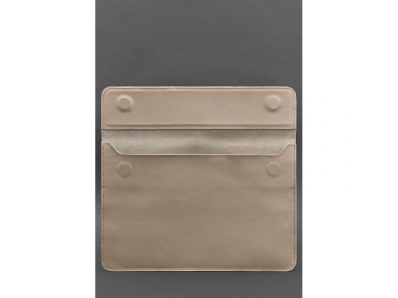 Кожаный чехол-конверт на магнитах для MacBook 15-16 дюйм Светло-бежевый, фото 3