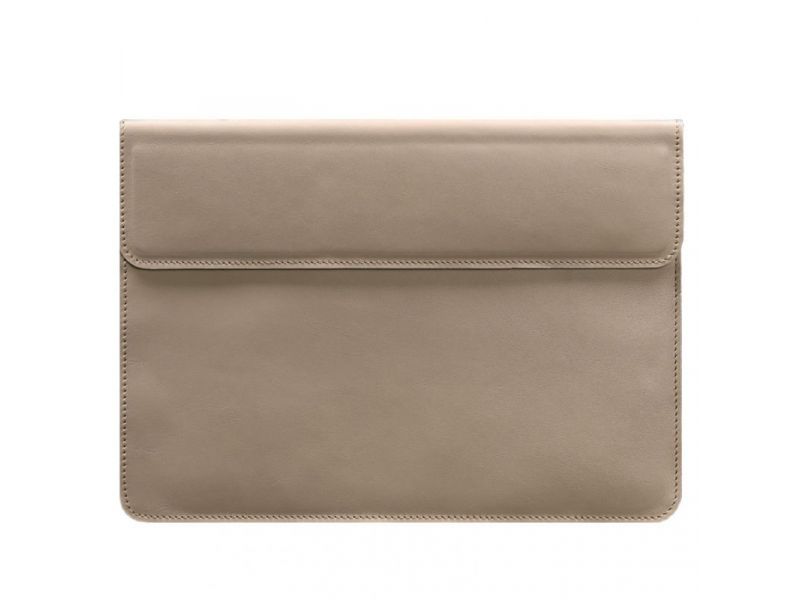 Кожаный чехол-конверт на магнитах для MacBook 15-16 дюйм Светло-бежевый, фото 5