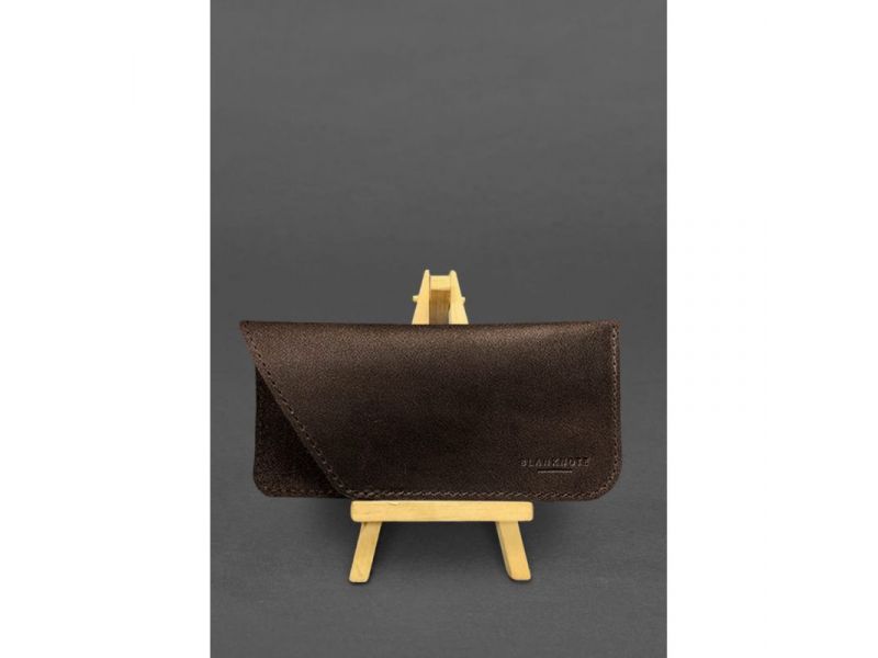 Кожаный чехол для очков Темно-коричневый Краст, фото 1