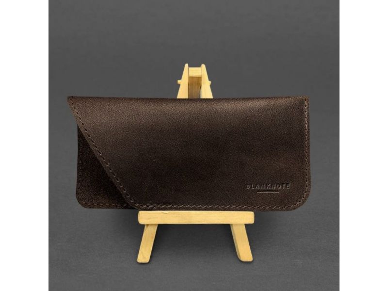 Кожаный чехол для очков Темно-коричневый Краст, фото 4