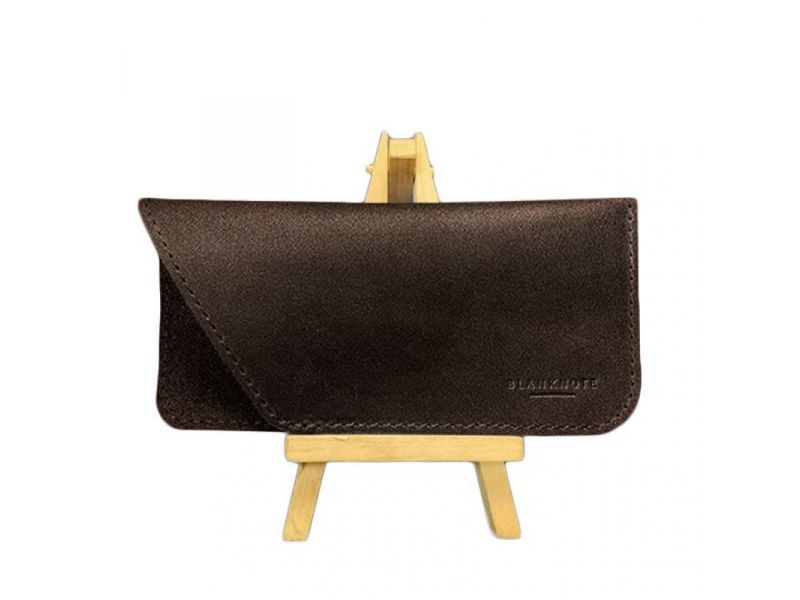 Кожаный чехол для очков Темно-коричневый Краст, фото 5