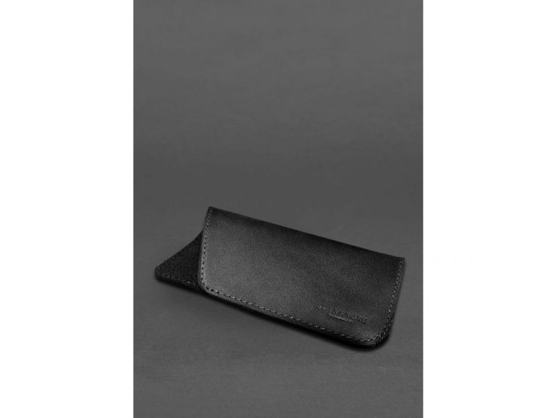 Кожаный чехол для очков Черный Краст, фото 3