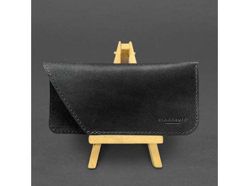 Кожаный чехол для очков Черный Краст, фото 4