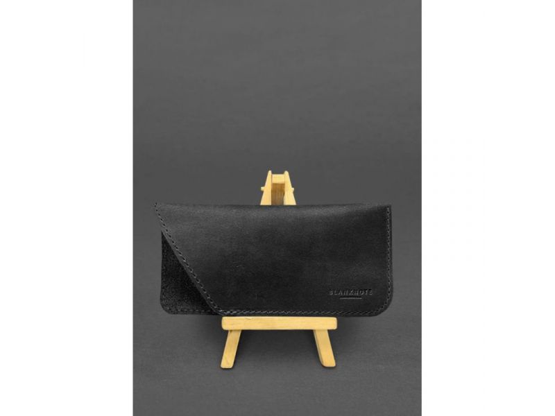 Кожаный чехол для очков Черный Crazy Horse, фото 1