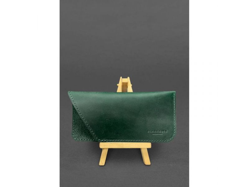 Кожаный чехол для очков Зеленый Crazy Horse, фото 1