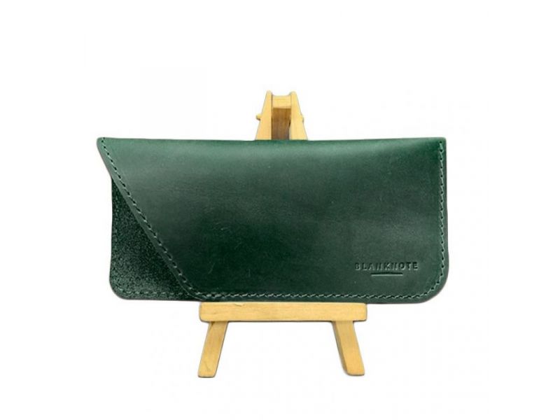 Кожаный чехол для очков Зеленый Crazy Horse, фото 5