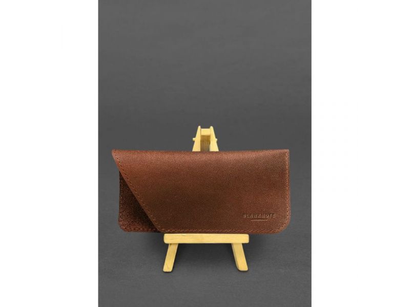 Кожаный чехол для очков Светло-коричневый Краст, фото 1