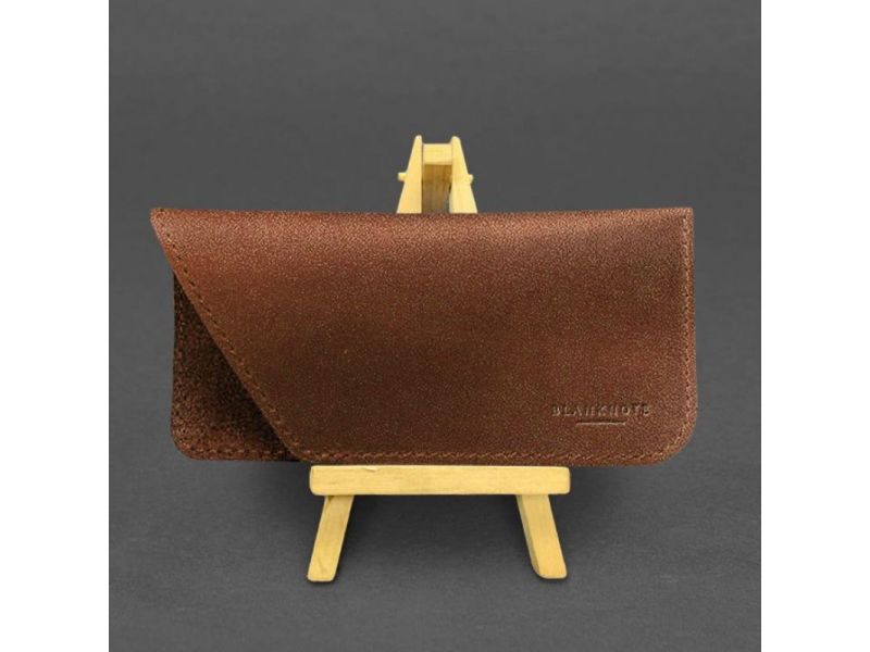 Кожаный чехол для очков Светло-коричневый Краст, фото 4