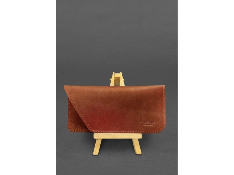 Кожаный чехол для очков Светло-коричневый Crazy Horse, фото 1