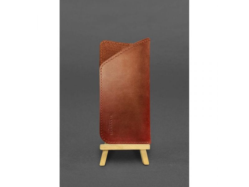 Кожаный чехол для очков Светло-коричневый Crazy Horse, фото 2