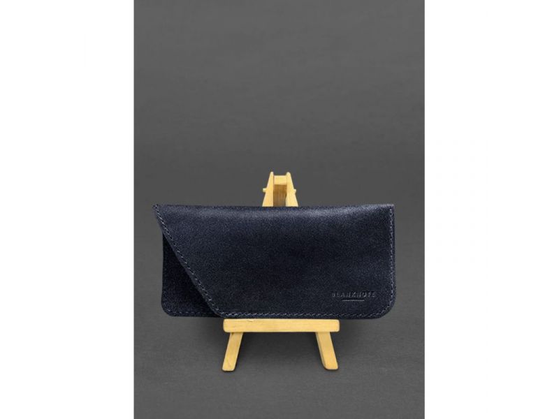 Кожаный чехол для очков Темно-синий Краст, фото 1