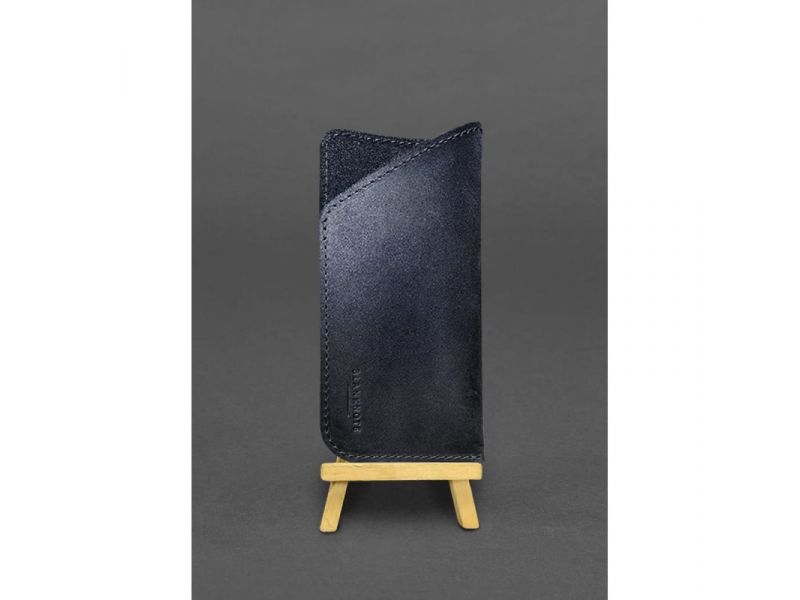 Кожаный чехол для очков Темно-синий Краст, фото 2