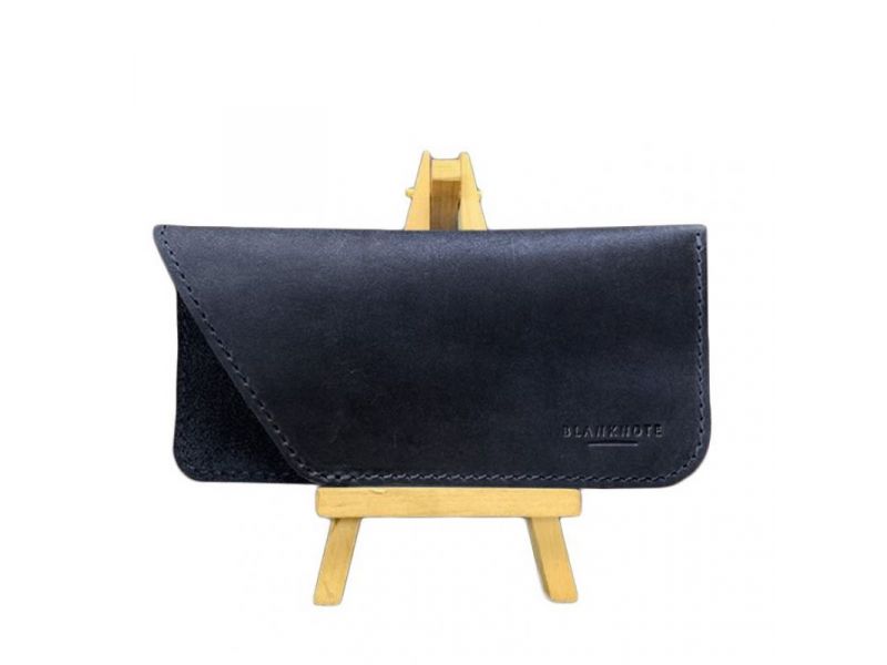 Кожаный чехол для очков Синий Crazy Horse, фото 5