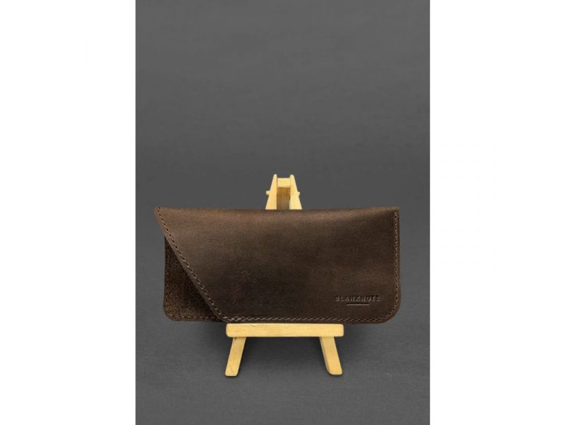 Кожаный чехол для очков Темно-коричневый Crazy Horse, фото 1