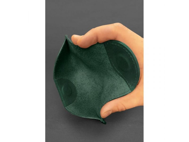 Кожаный чехол для очков с клапаном на магните Зеленый Crazy Horse, фото 3