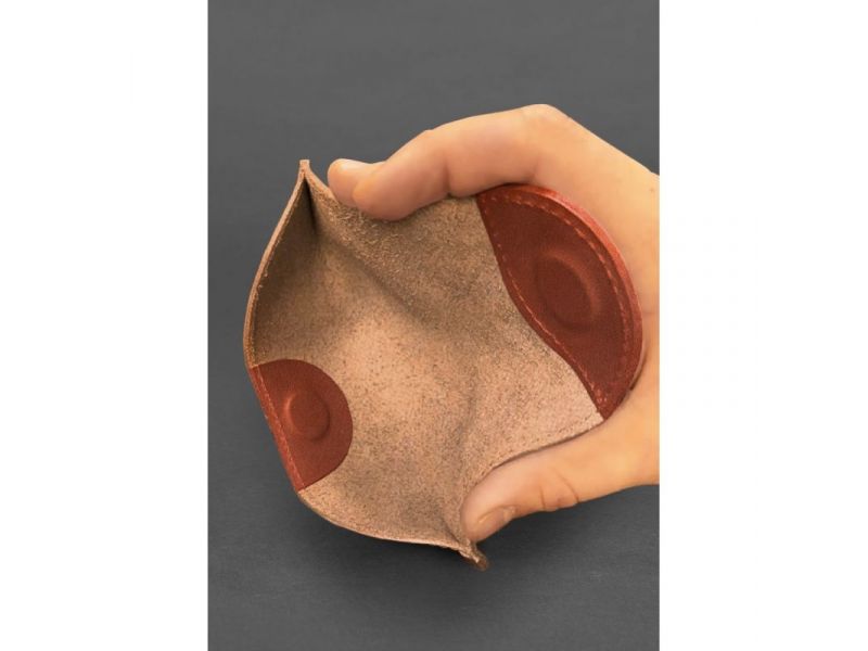 Кожаный чехол для очков с клапаном на магните Светло-коричневый Краст, фото 3