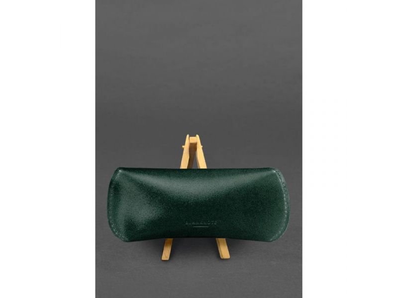 Кожаный чехол для очков с клапаном на магните Зеленый Краст, фото 2