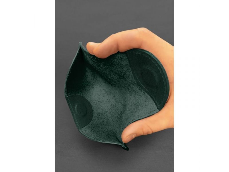 Кожаный чехол для очков с клапаном на магните Зеленый Краст, фото 3