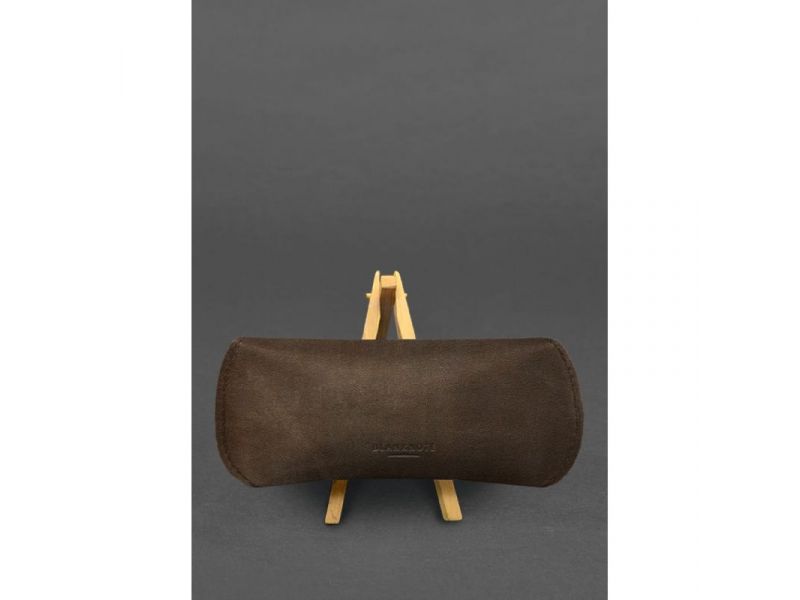 Кожаный чехол для очков с клапаном на магните Темно-коричневый Crazy Horse, фото 2