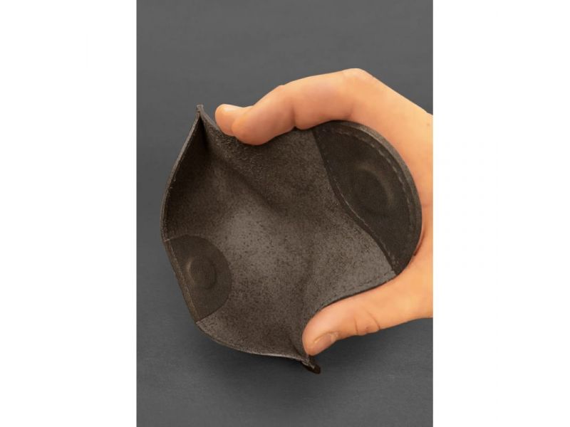 Кожаный чехол для очков с клапаном на магните Темно-коричневый Crazy Horse, фото 3