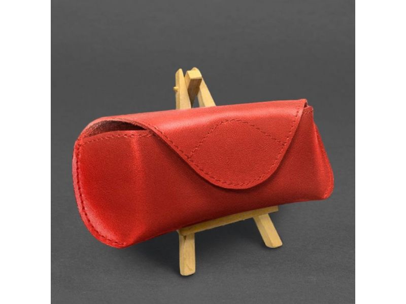 Кожаный чехол для очков с клапаном на магните Красный Краст, фото 4