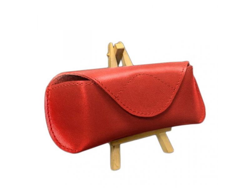 Кожаный чехол для очков с клапаном на магните Красный Краст, фото 5